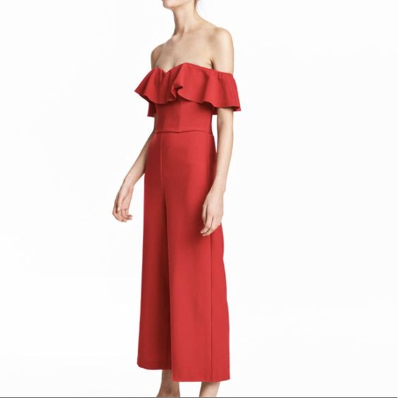 off shoulder jumpsuit h&m